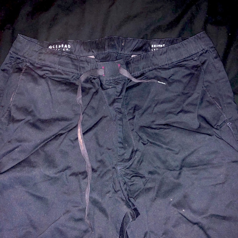 Dark Blue Cargo Drawstring Pants